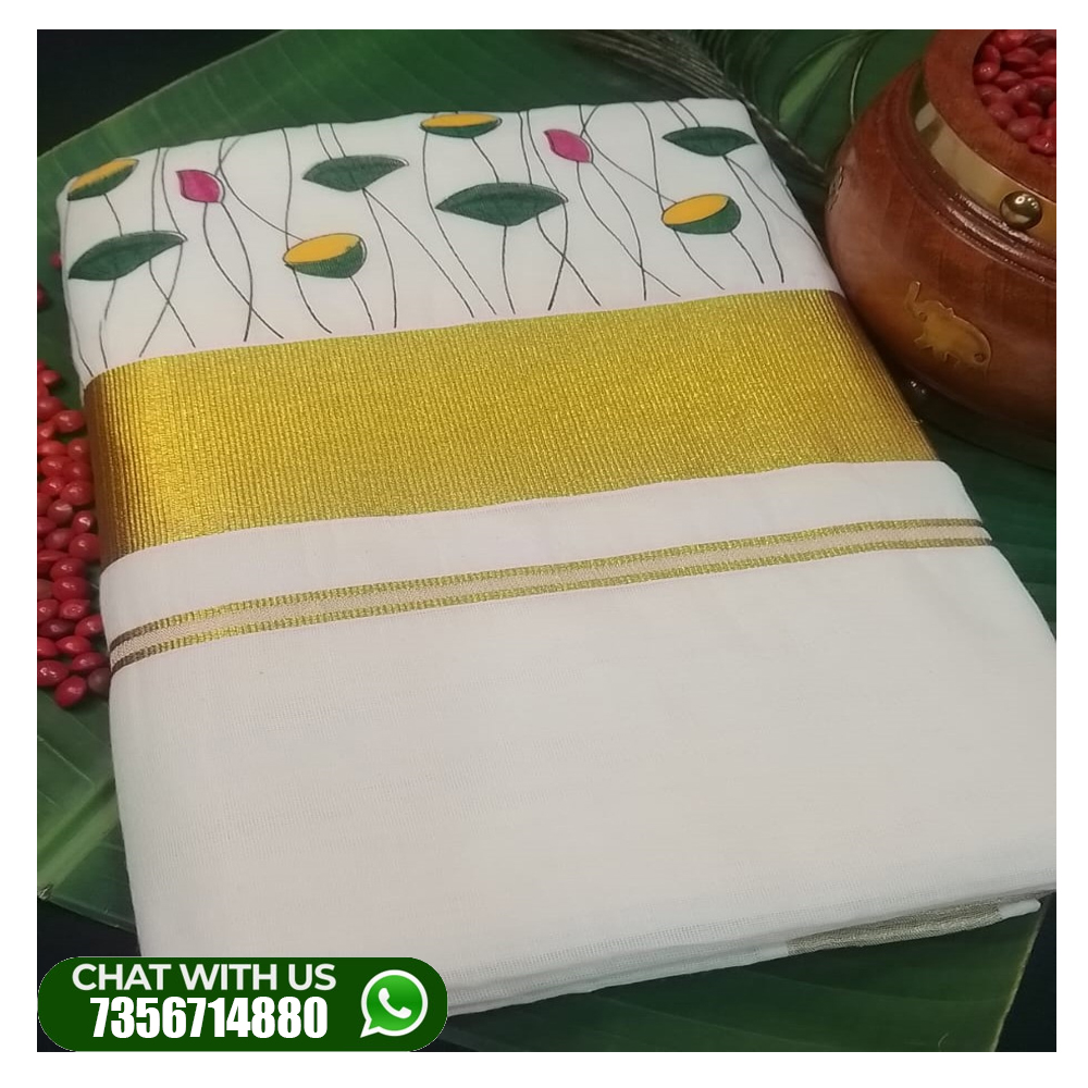 KASAV-FLOWER PRINTED SET SAREE