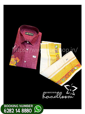 42 SIZ- FOR MAN ONAM DHOTHI&SHIRT