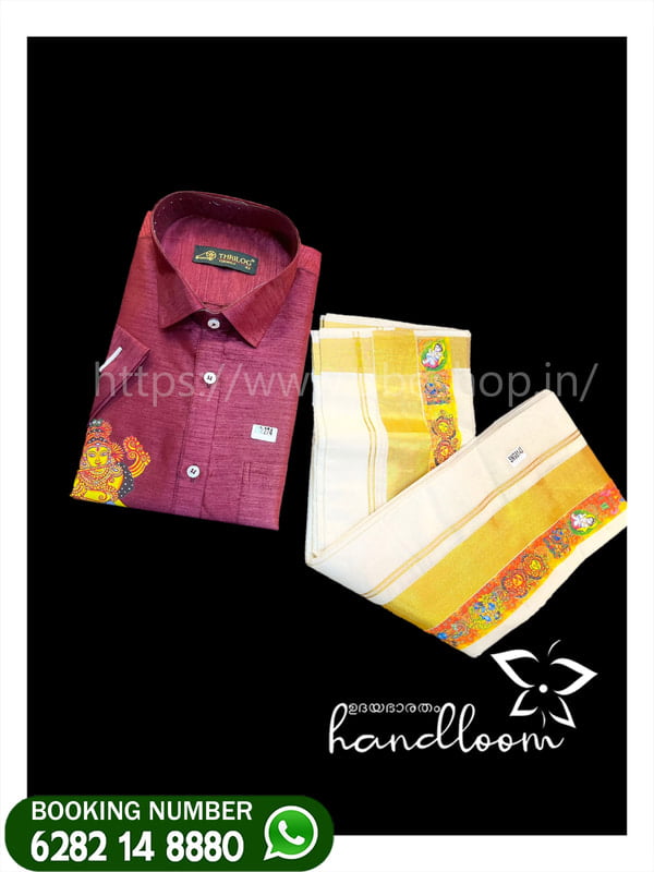 42 SIZ- FOR MAN ONAM DHOTHI&SHIRT