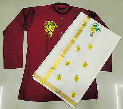 vishu kodi set for man - 1 kurtha and mund