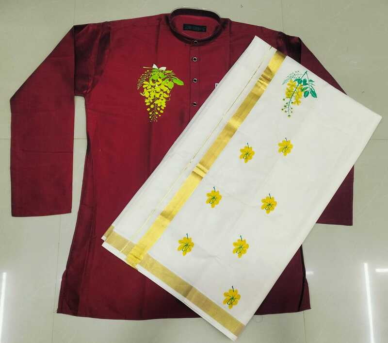 vishu kodi set for man - 1 kurtha and mund